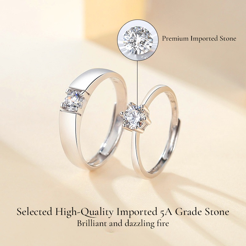 DISTANZA Silver Couple Rings