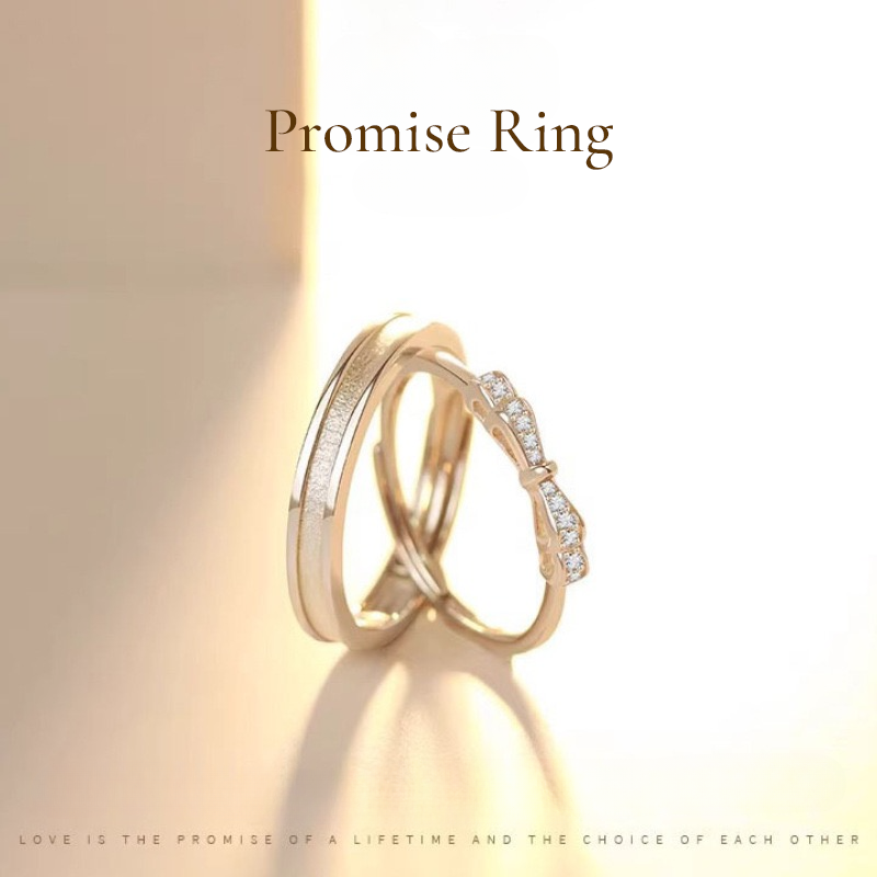 PROMESSA Rose Gold-Plated Silver Couple Rings