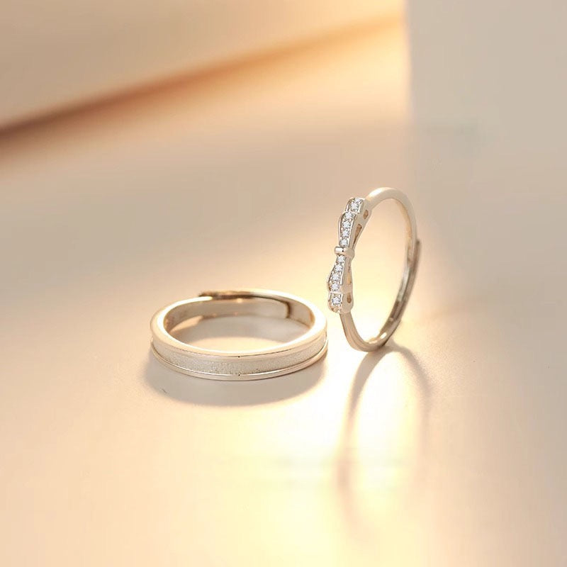 PROMESSA Rose Gold-Plated Silver Couple Rings