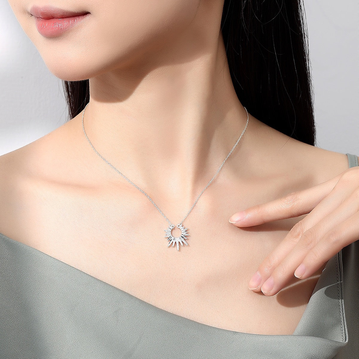 SOLARRA Silver Sun Necklace