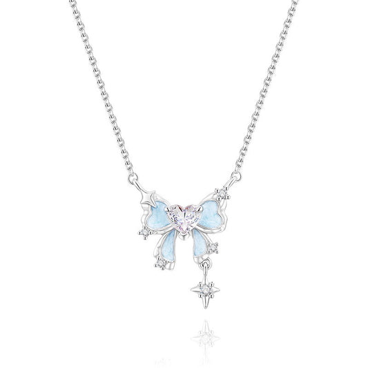 LUMIVELLA Silver Glow Butterfly Necklace