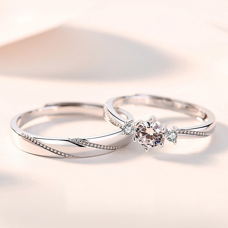 UNISONA Silver Couple Rings