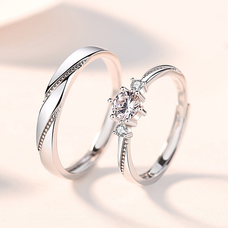 UNISONA Silver Couple Rings