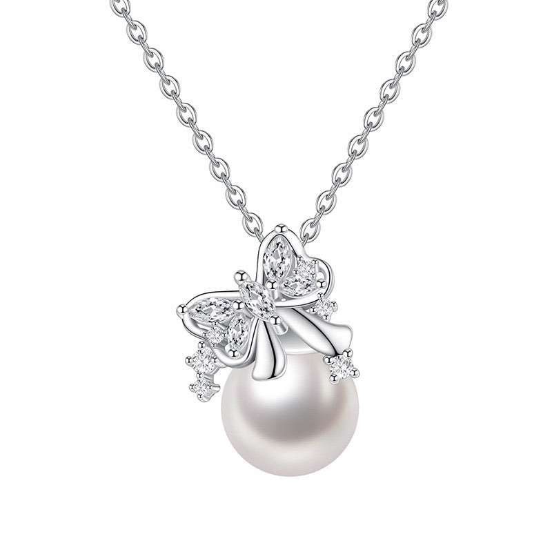 PAPERLUNE Silver Pearl Necklace