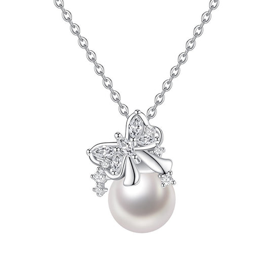 PAPERLUNE Silver Pearl Necklace