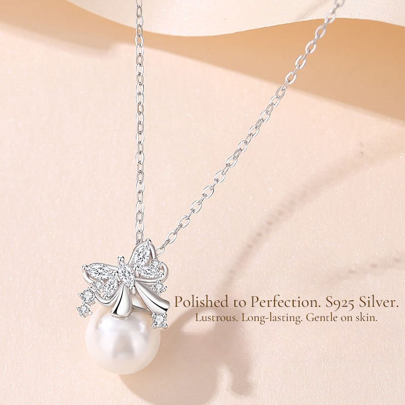 PAPERLUNE Silver Pearl Necklace
