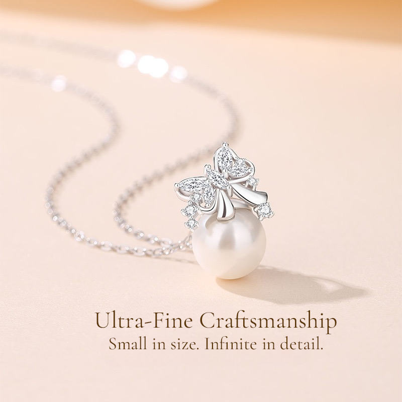 PAPERLUNE Silver Pearl Necklace
