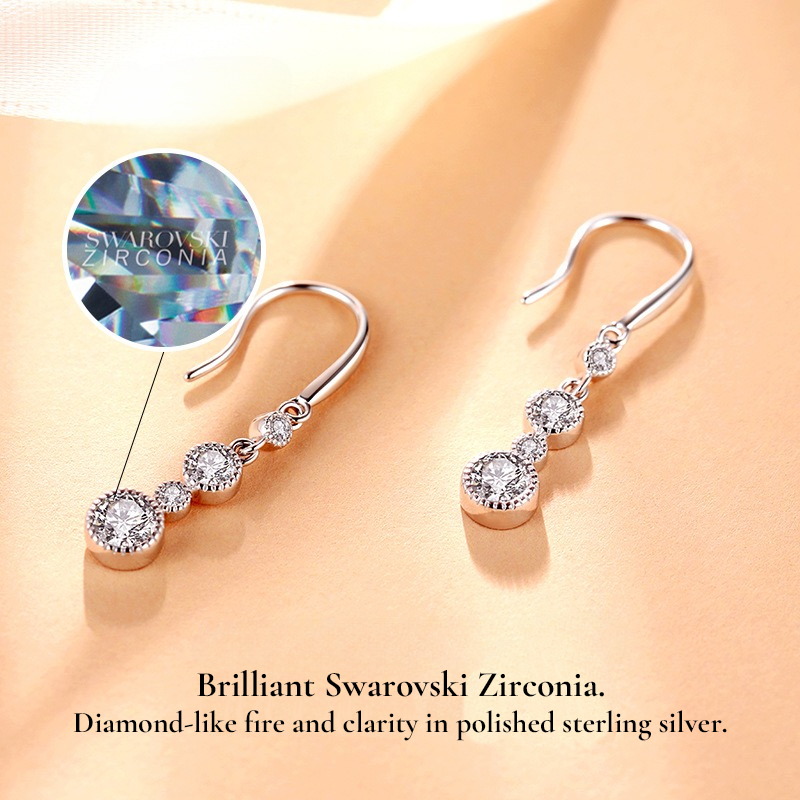 TRIVELLE Silver Drop Earrings