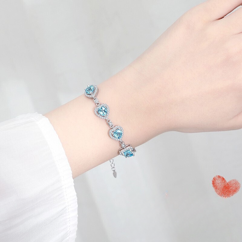 AQUALOVE Silver Heart Bracelet