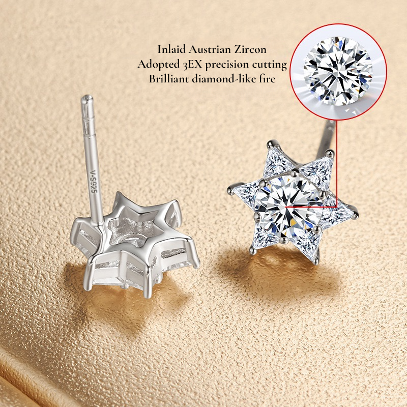 STELLARA Silver Stud Earrings