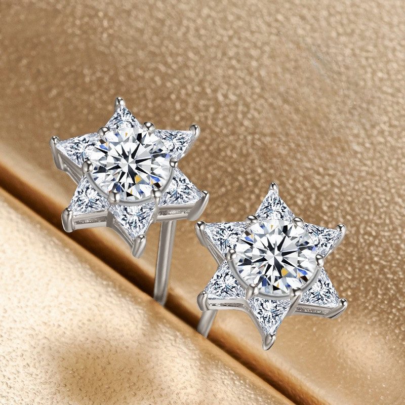 STELLARA Silver Stud Earrings