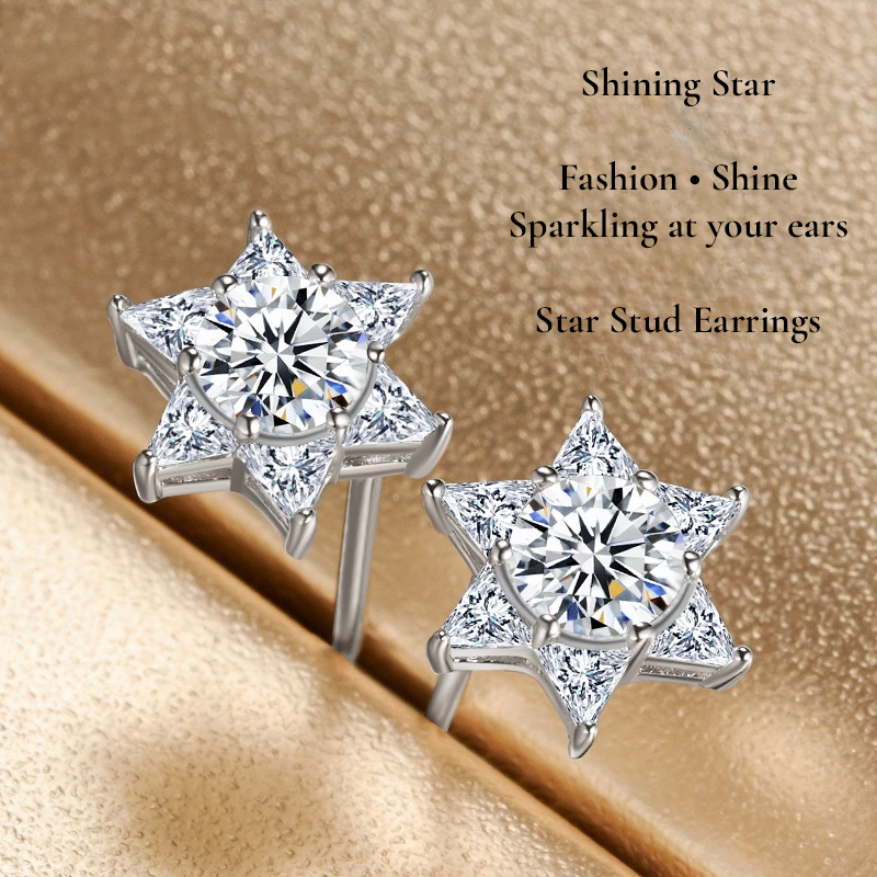 STELLARA Silver Stud Earrings