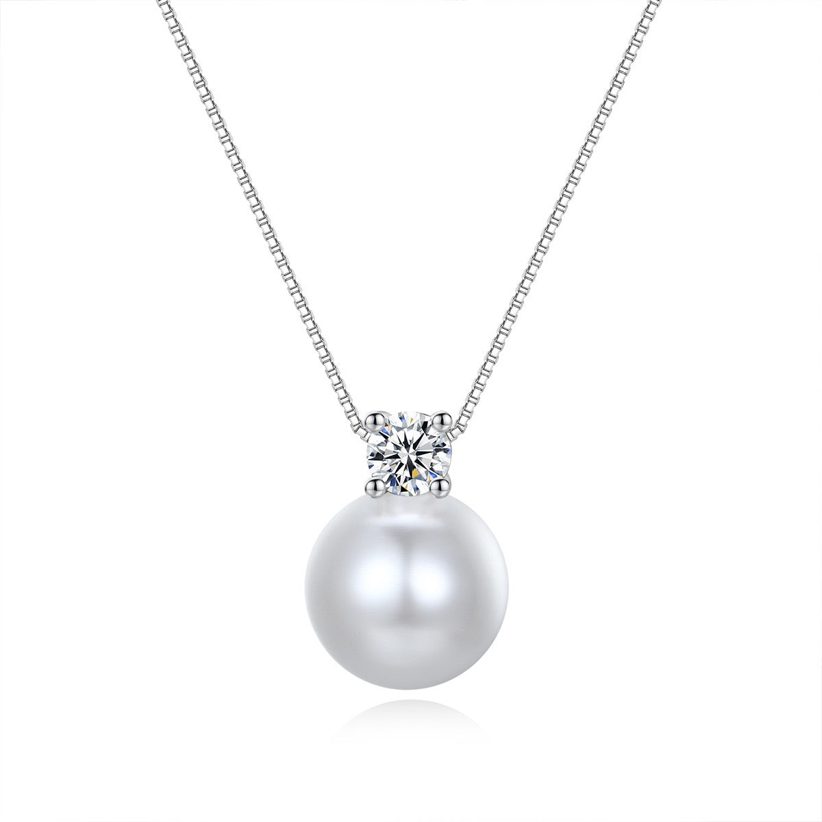 PERLAVINE Silver Pearl Necklace