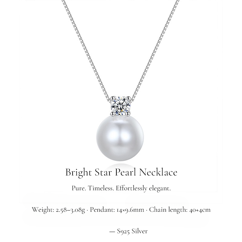 PERLAVINE Silver Pearl Necklace