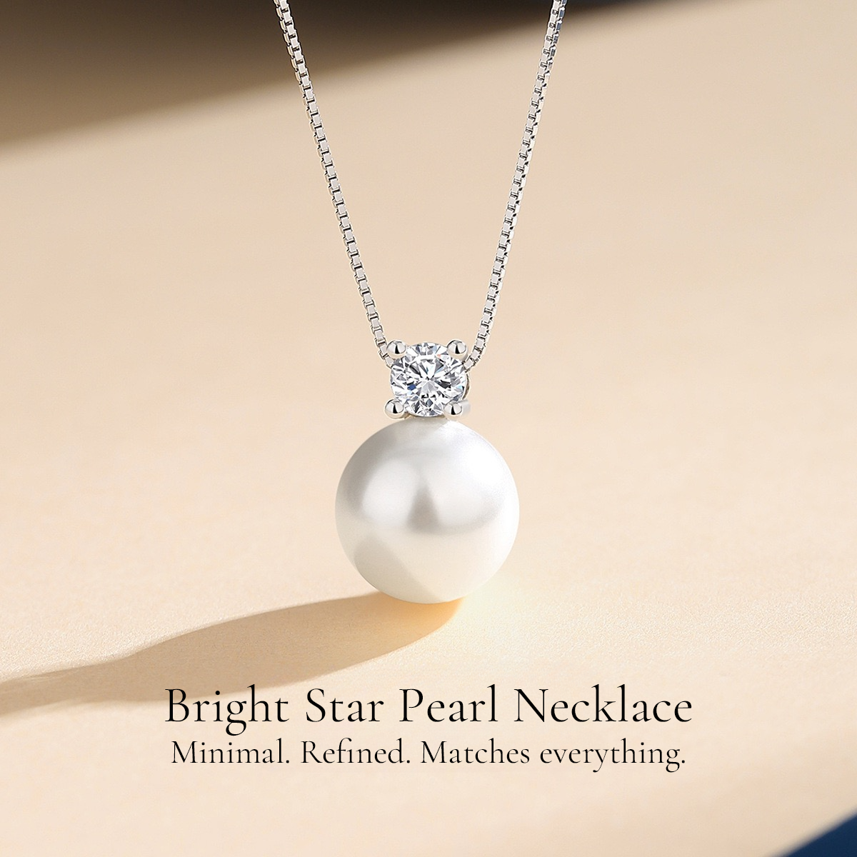 PERLAVINE Silver Pearl Necklace