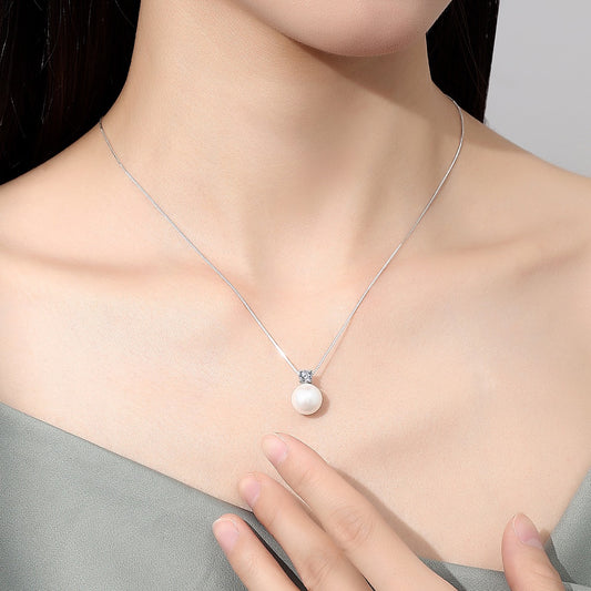 PERLAVINE Silver Pearl Necklace