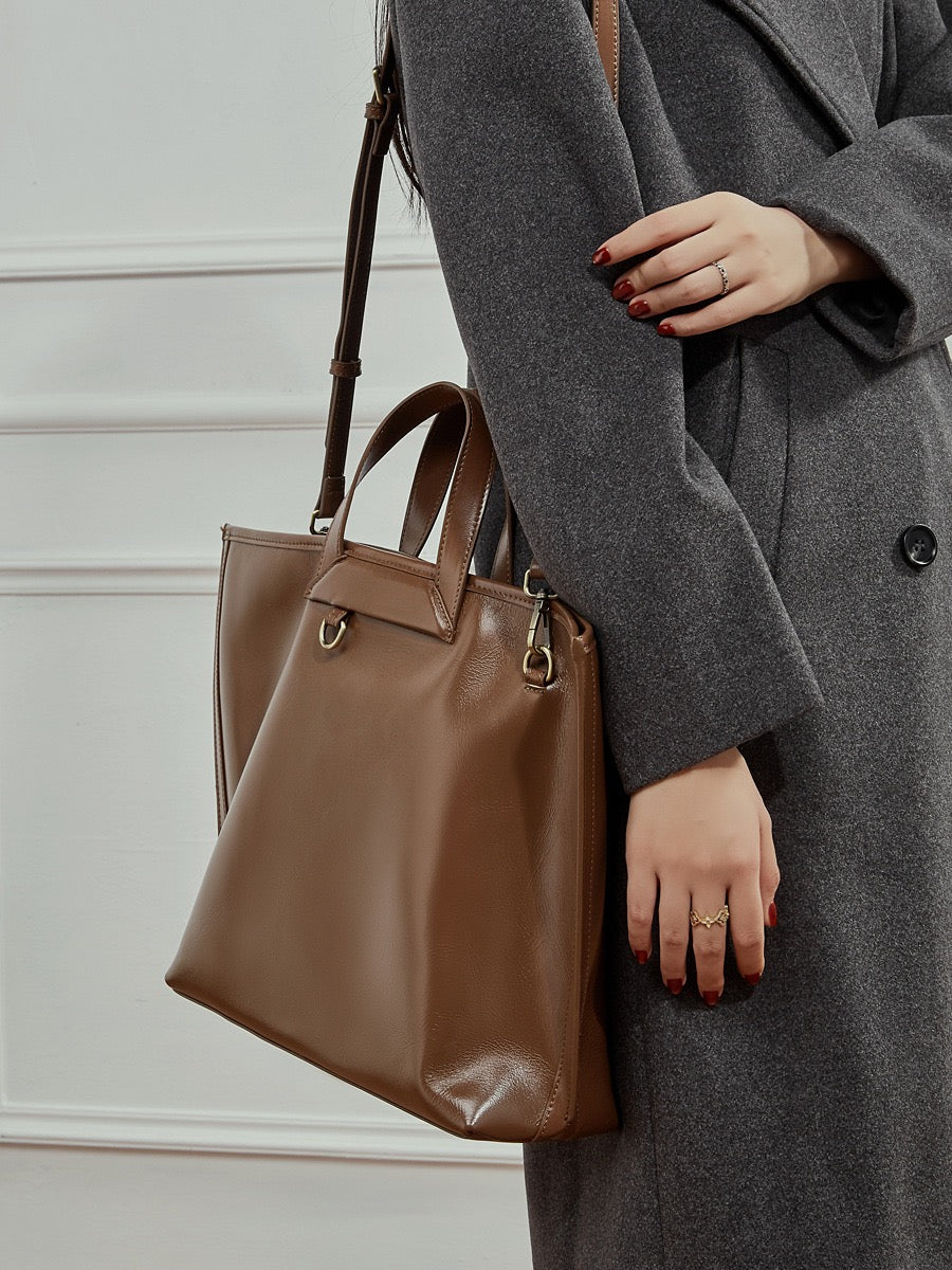 ALDENA Soft Leather Work Tote