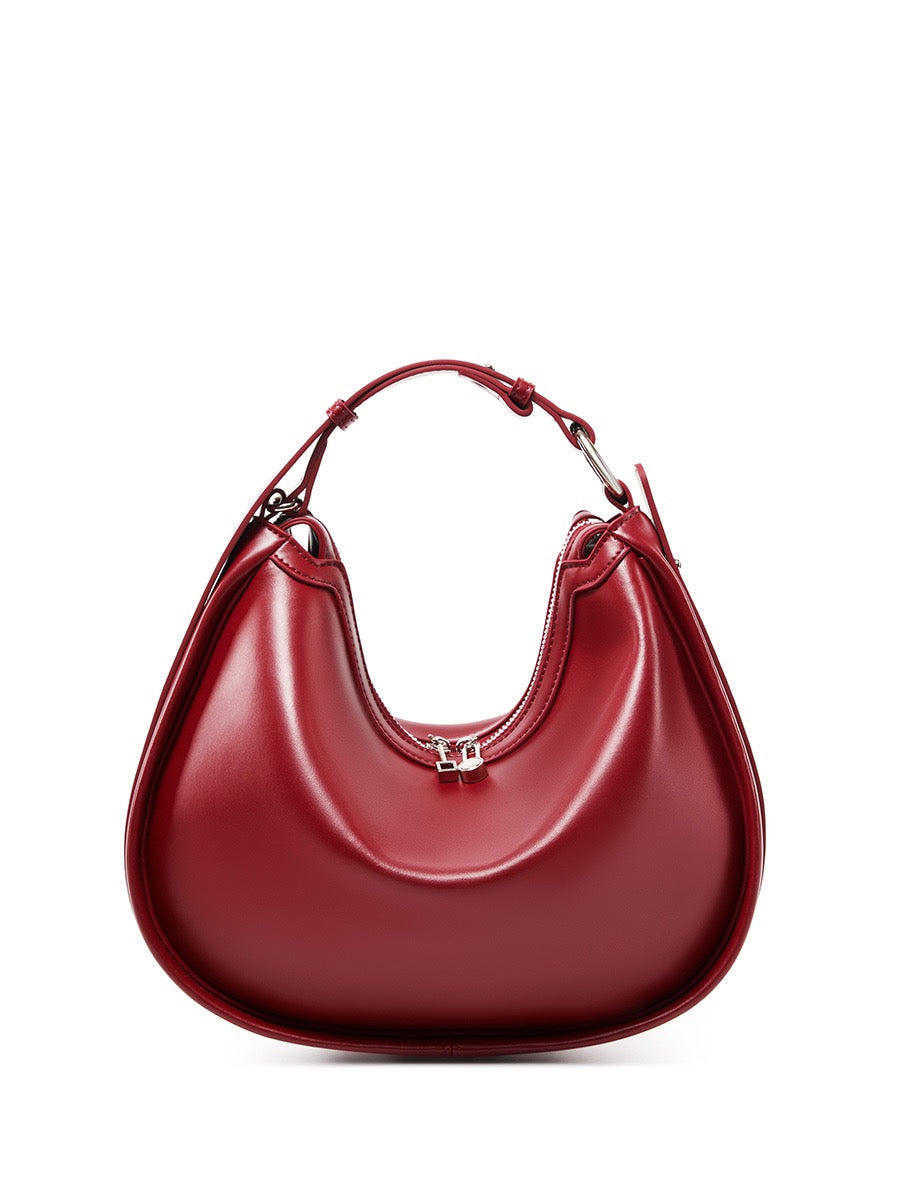 ROSELYN Crescent Leather Shoulder Bag