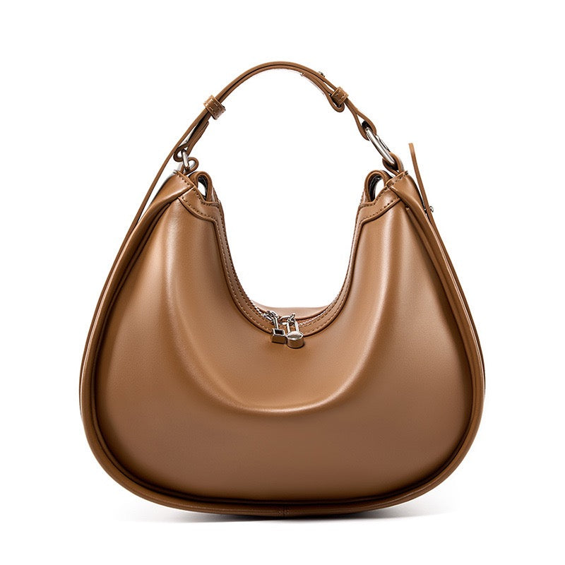 ROSELYN Crescent Leather Shoulder Bag