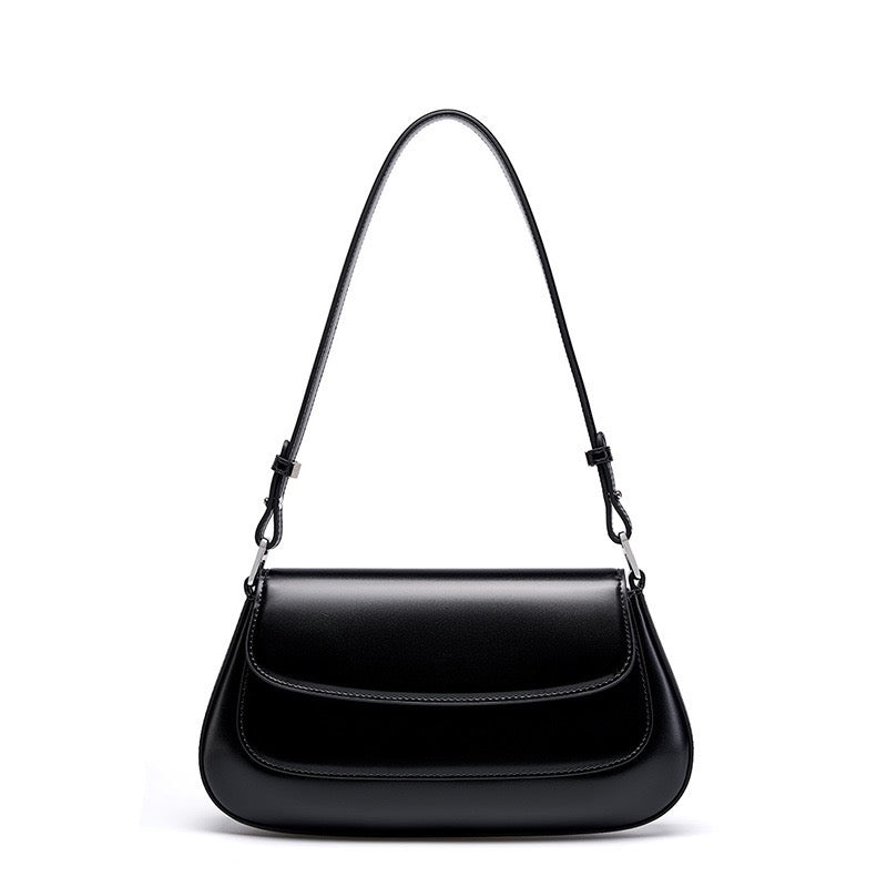 VIVIENNE Structured Leather Shoulder Bag