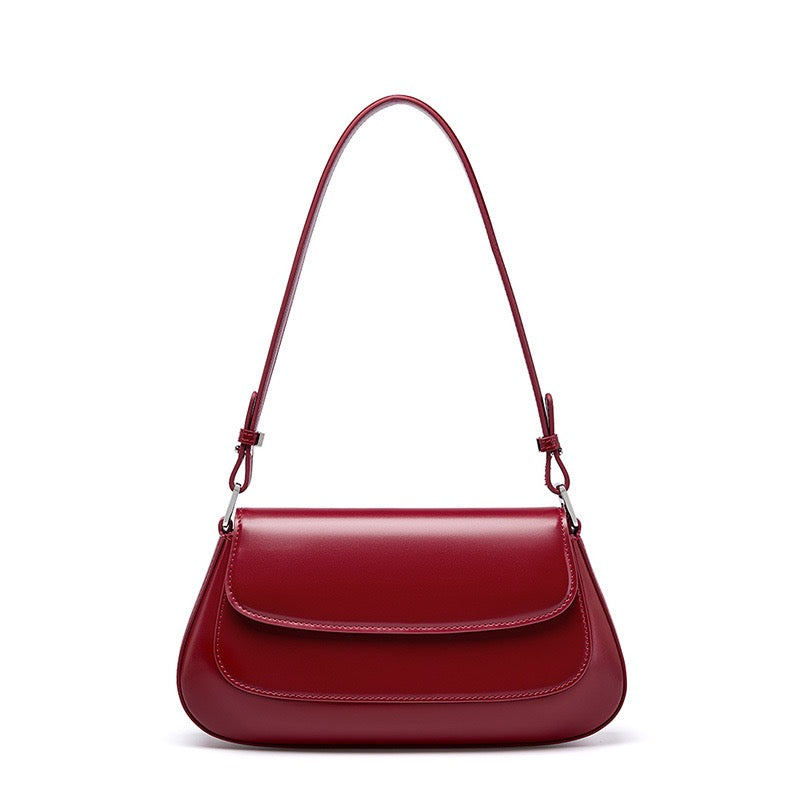 VIVIENNE Structured Leather Shoulder Bag