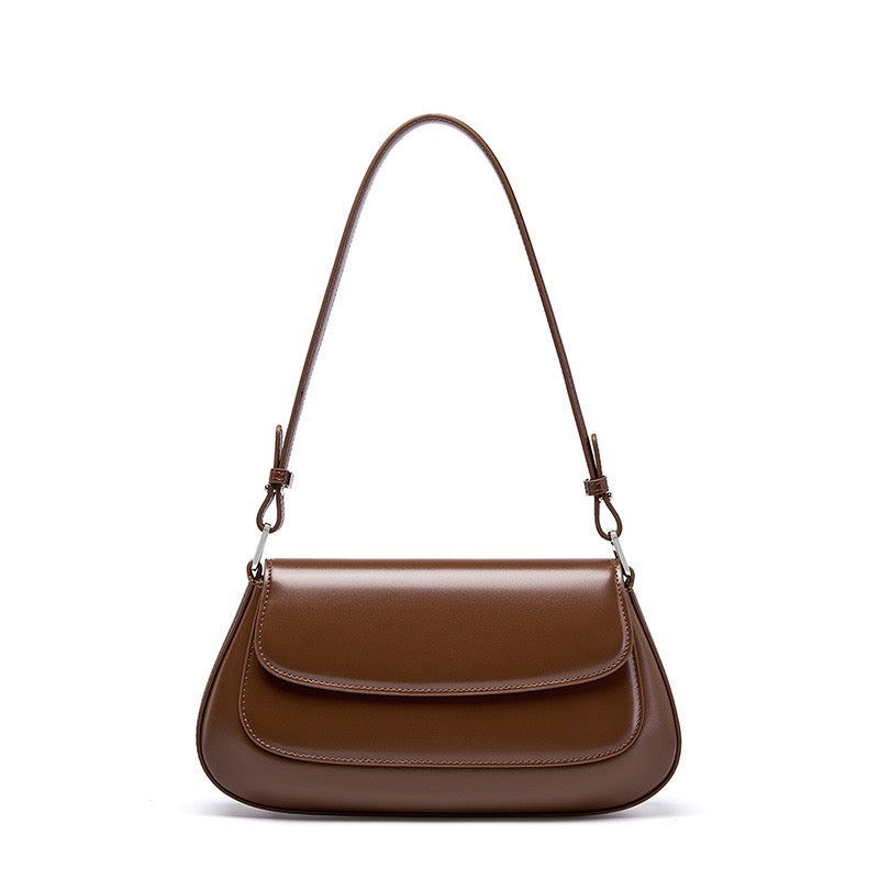 VIVIENNE Structured Leather Shoulder Bag