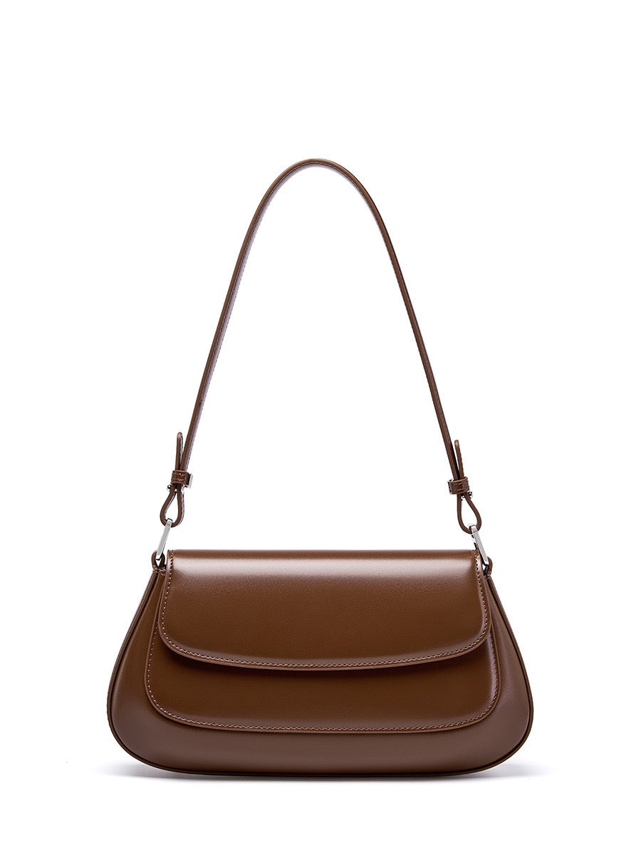 VIVIENNE Structured Leather Shoulder Bag