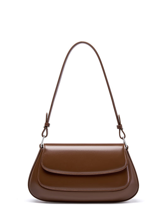 VIVIENNE Structured Leather Shoulder Bag