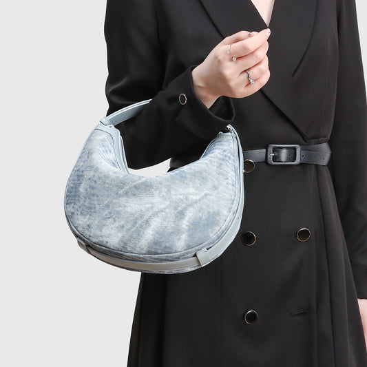 LUNARA Crescent Leather Hobo Bag