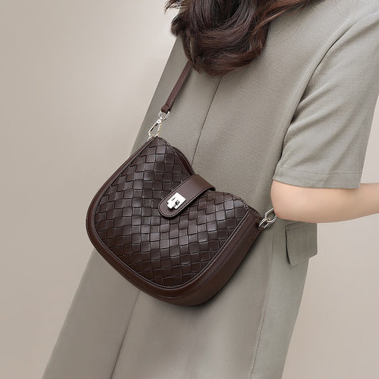DARIA Woven Leather Crossbody Bag