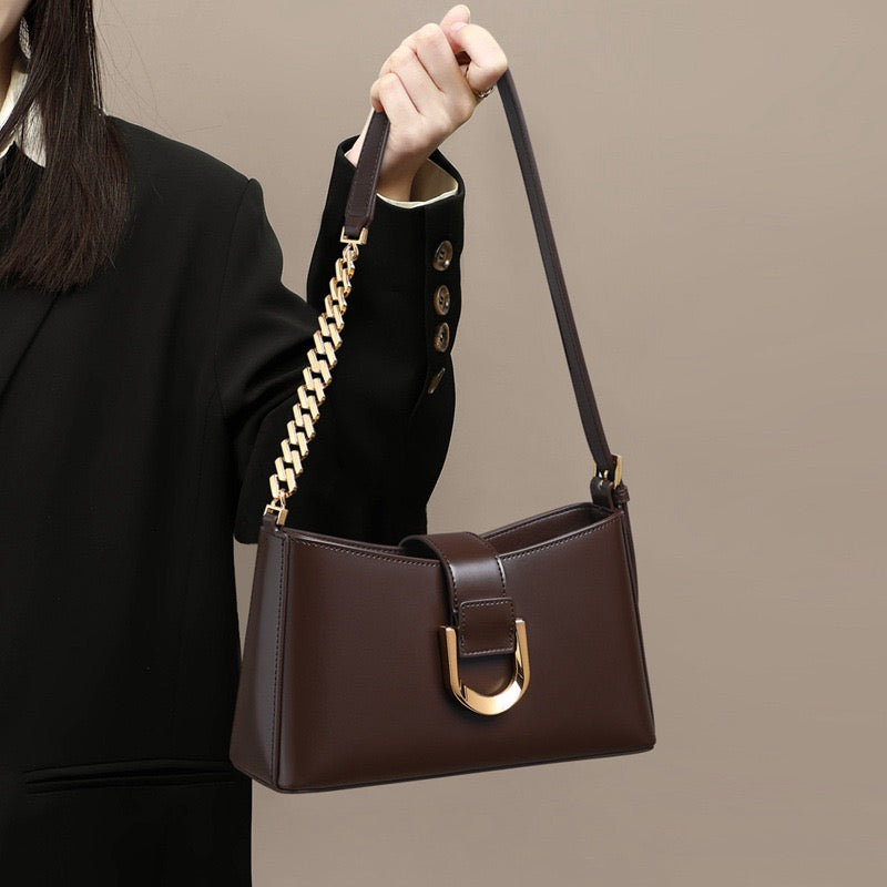 AURORE Chain Leather Shoulder Bag