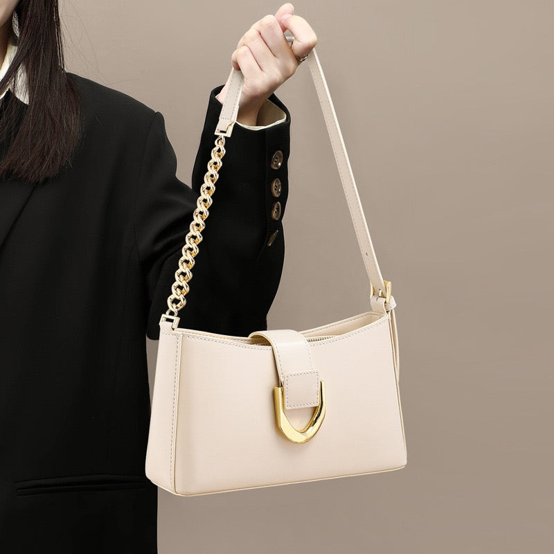 AURORE Chain Leather Shoulder Bag