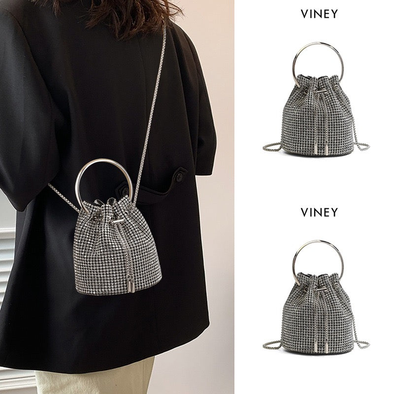 CRYSTAL Mini Rhinestone Bucket Bag