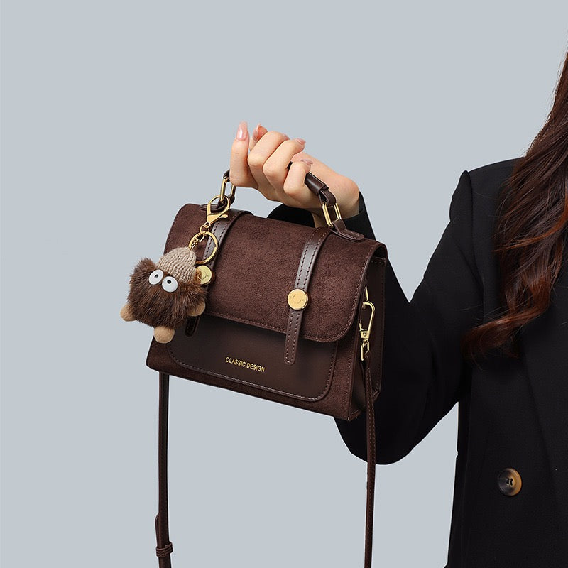 HARLOW Suede Flap Crossbody Bag